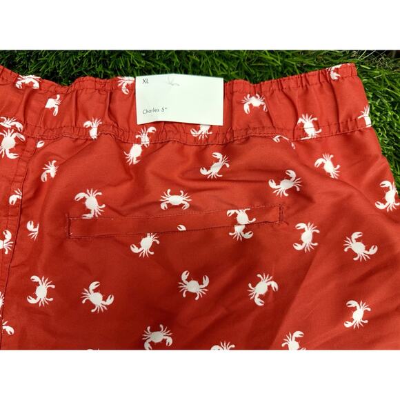 Onia Mens Liberty Charles 5 Swim Trunks | Micro Crabs MSB01-40 Red/White NWT - Picture 4 of 6
